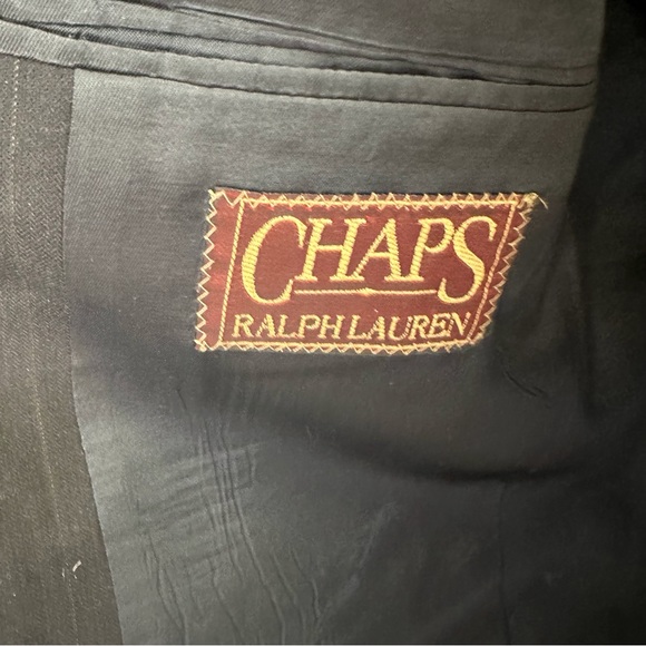 Vintage Chaps Navy Pin-Striped Wool 2-Button 2-Piece Suit Sz 44R - Picture 12 of 15